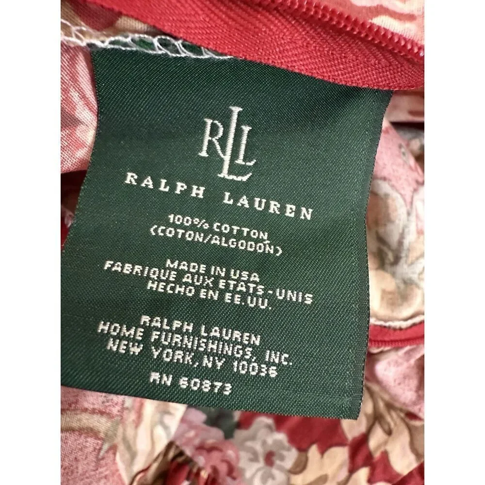 2 Ralph Lauren DANIELLE MARSEILLES 2 Throw Pillow Covers Cottage Floral Ruffle